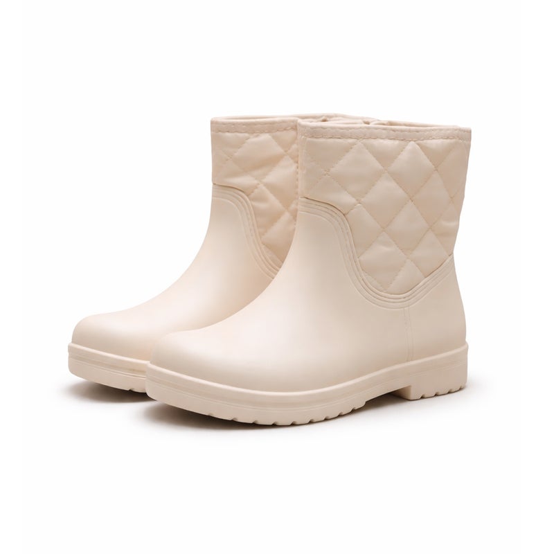 Kids Waterproof Rubber Mid-Calf Boots with Side Zipper for Boys & Girls, Non-Slip Sole, Easy Wear Design